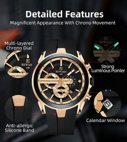 REWARD Chronograph Sport Watch – Premium Silicone Band