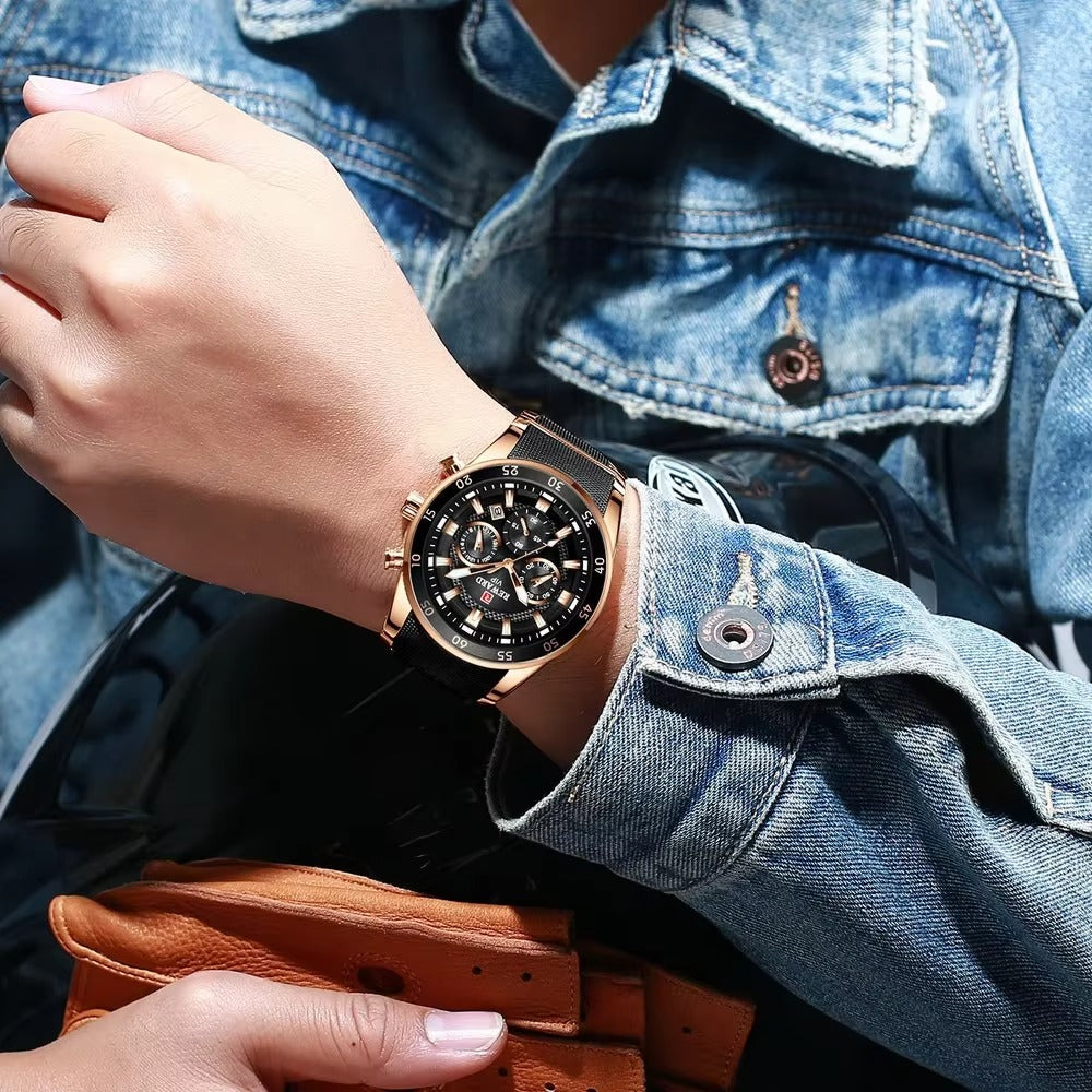 Reward VIP Luxury Watch Silver And Blue Stainless Steel Strap